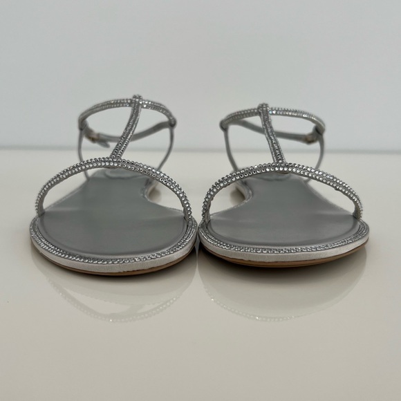 RENE CAOVILLA SILVER CRYSTAL SANDALS SIZE IT 37.5 / US 7.5 NEW! - Picture 14 of 15